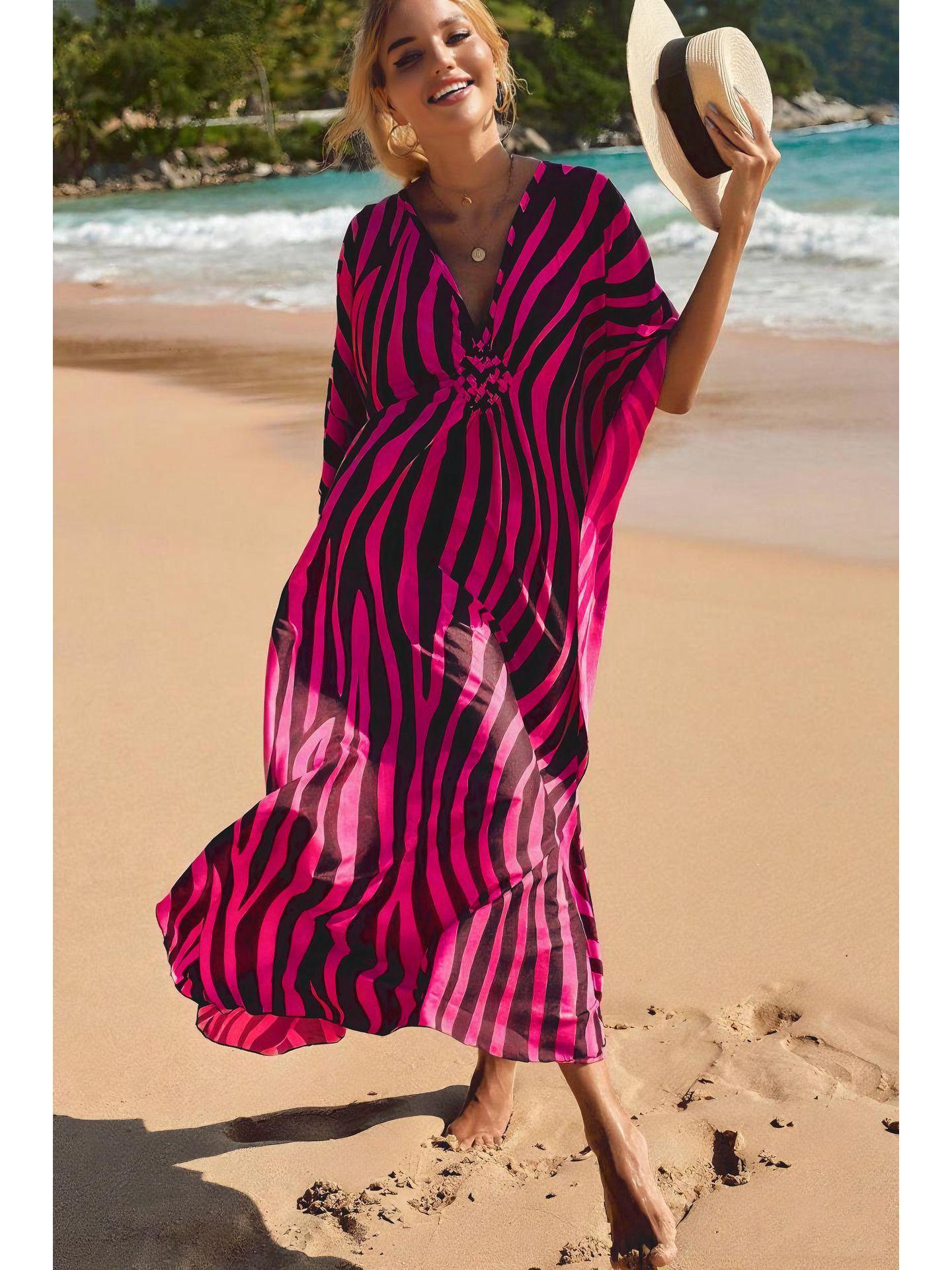 

Жіночий європейський та американський пляжний одяг: Вільний, довгий сонцезахисний халат для купальника One Size