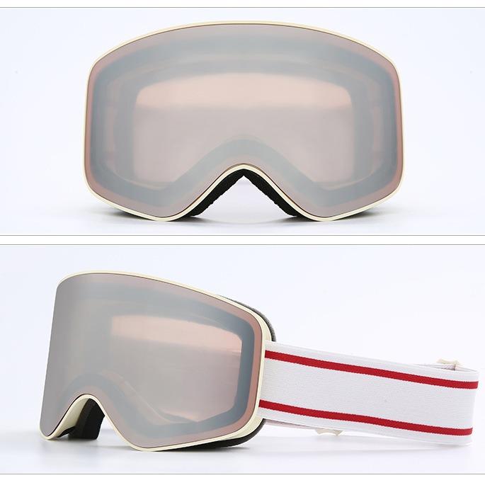 International Big-Name Double-Layer Ski Goggles with for Revo Coating Snap-On Cylindrical Lens Anti-Fog for Myopia