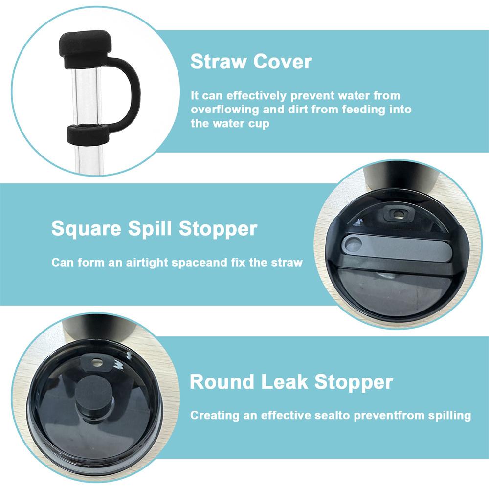 1Set 10mm Silicone Spill Proof Stopper Compatible for Stanley Cup 1.0 40oz/ 30oz Anti-Leak Straw Cover Cap Tumbler Accessories Cup Holders 5