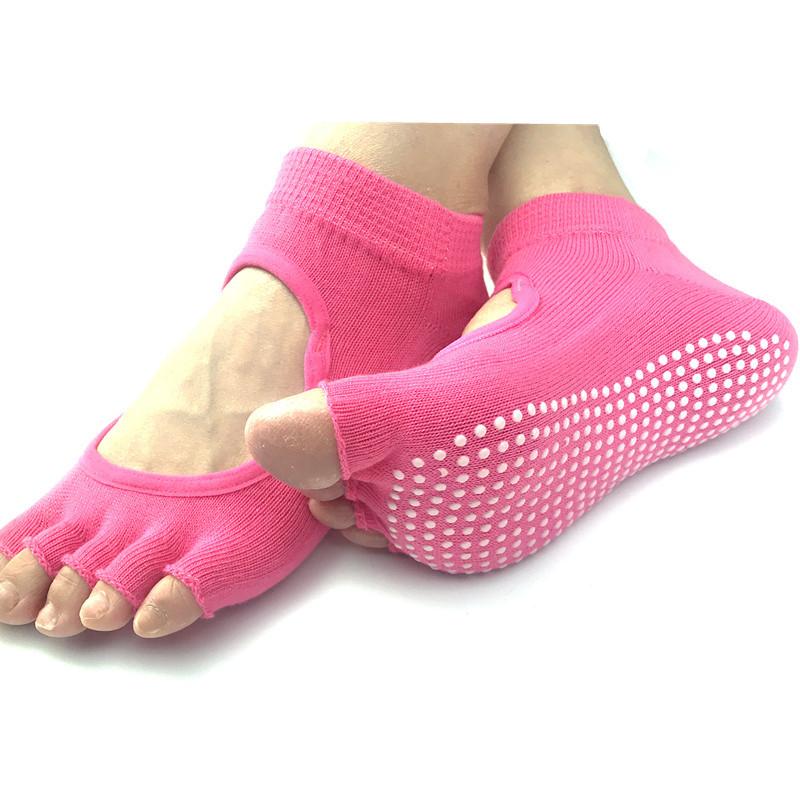 

Non Slip Yoga Socks for Women Toeless Pilates Ballet Workout Socks Pink