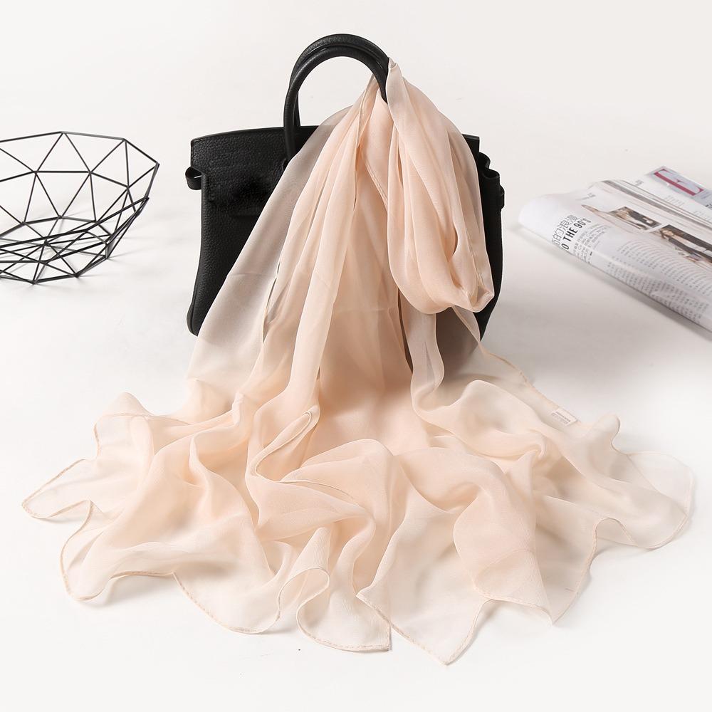 Fashion Chiffon Women Scarf Thin Solid Color Long Shawls and Wraps Soft Breathable Beach Sunscreen Hijab