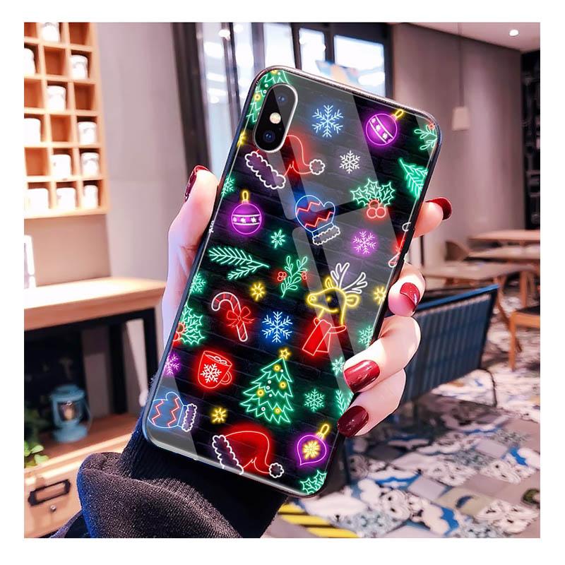 Glass phone case For Samsung S25 S24 S23 S22 Ultra S24 Plus A55 A16 A54 A15 A56 A36 S25 FE Christmas Ball Tree