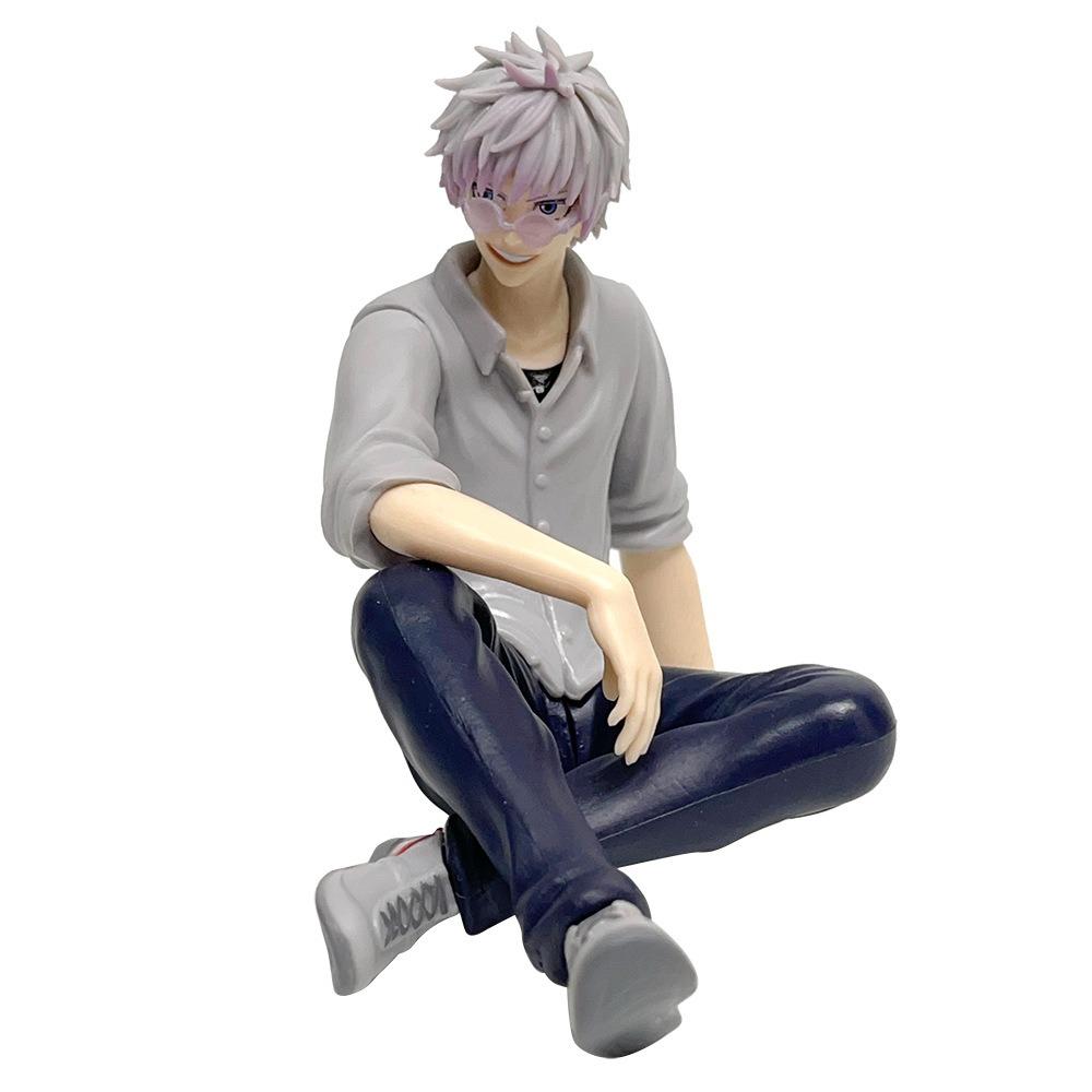 Satoru Gojo Statue Jujutsu Kaisen Figure Geto Suguru Sitting Posture Action Figures Prison Realm Anime Model Pvc Ornament Toys