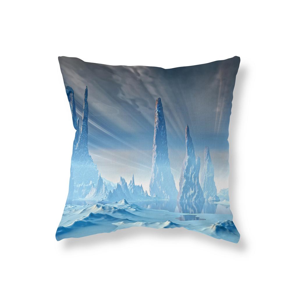 Snow Scene Snowflake Pillowcase Sofa Car Decoration Office Game Chair Cushion Cover Room Bedside Home Decoration Pillowcase