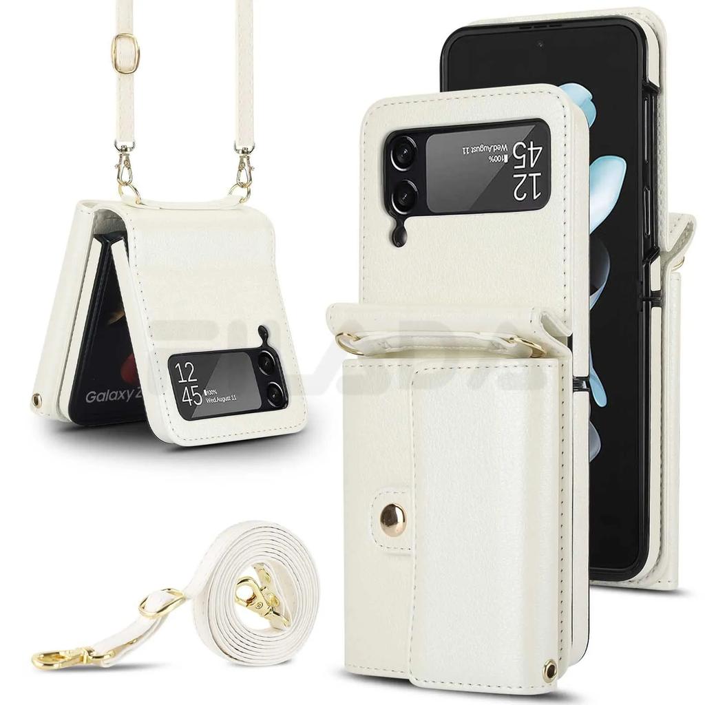 Mehrfarbiges mattes schlichtes Leder Multifunktionale Kartenhülle für Motorola Razr 40 Ultra Hülle mit Schlüsselband Stoßfeste Hülle Zubehör