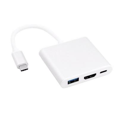 USB-C To USB 3.0 Adapter - AIHONTAI - 4K Hub - White Color - USB-C and HDMI Connectors