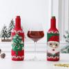 Christmas Decorations for Home Santa Claus Wine Bottle Cover Snowman Stocking Gift Knitted Xmas Navidad Decor Happy New Year