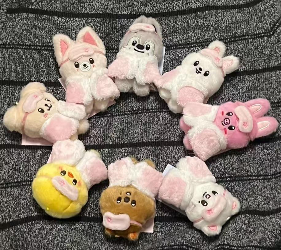 SKZOO  STAY In Our Little House Pajama Plush Doll 10cm Sleep Mask Keychain Kpop Soft Bag Pendant Cute Fans Collection