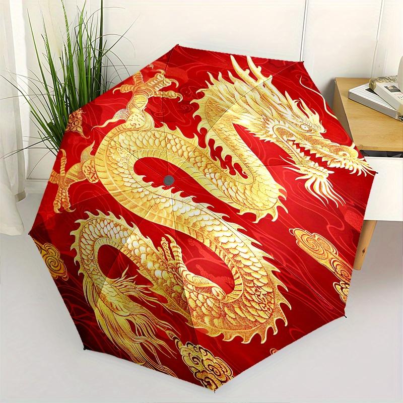 

Dragon, Clouds Theme 8 Bone Hand Automatic Folding Fashion umbrella, Compact and Portable Design, A Perfect Gift for Birthday, Christmas or