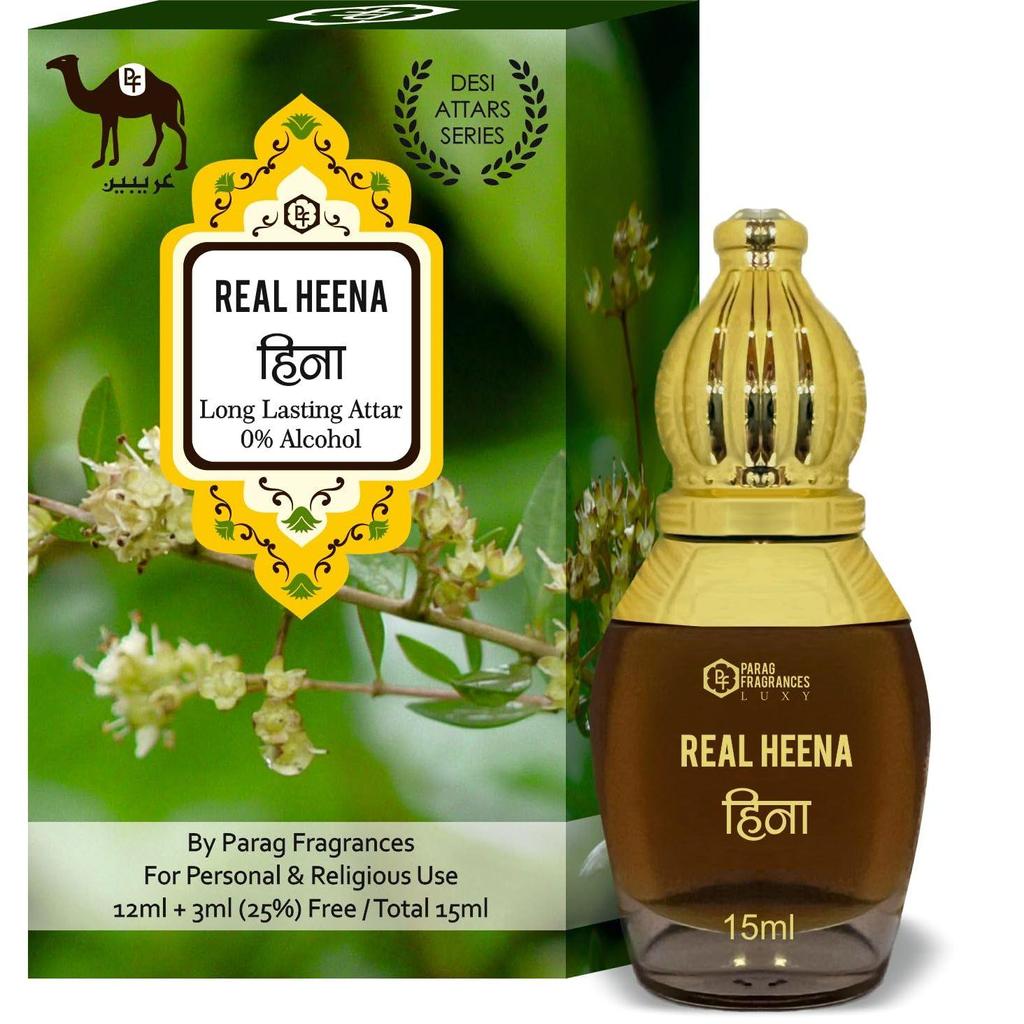 Parag Fragrances Desi Attar Series 12ml + 3ml Free / 15ml (Natural & Long Lasting Fragrance) Alcohol Free Attar/Itra For Personal & Religious Us