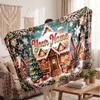 Christmas Custom Name Printed Flannel Blanket Warm Comfort Bed Throw Home Decor Holiday Gift