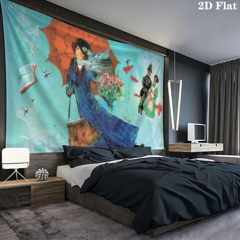Magic Nanny Wall tapestry, aesthetic printed fabric blanket, suitable for bedroom, living room, and home decor.