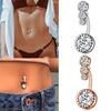 Kvinner Magen Dingle Button Navel Rhinestone Piercing smykker
