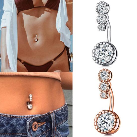 Women Belly Body Dangle Button Navel Rhinestone Piercing Jewelry