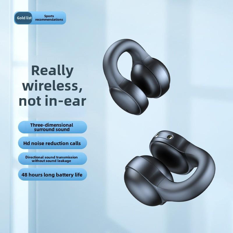 Căști Bluetooth cu clemă pentru urechi cu reducere a zgomotului, afișaj digital, durată lungă de viață a bateriei - ideale pentru sport.