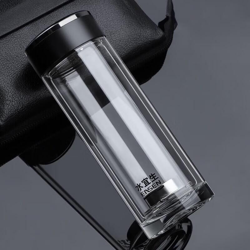Shui Yisheng Obsidian Supreme Double-Layer Glass Tea Infuser Bottle