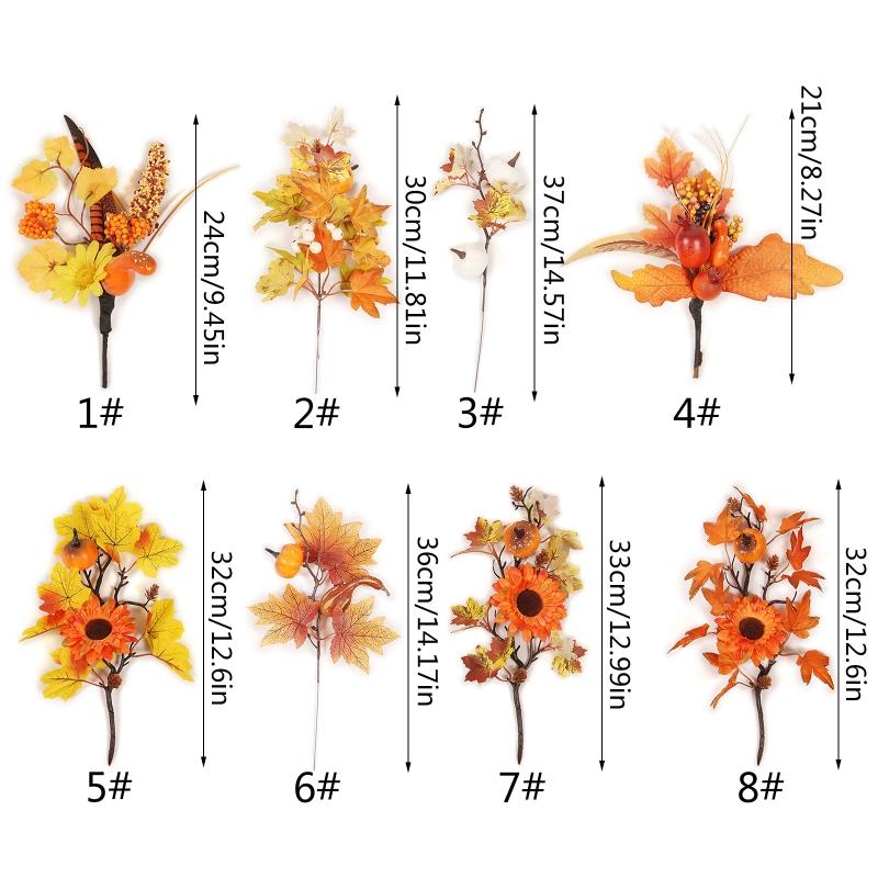 Thanksgiving Autumn Maple Leaf Decoration Accessories Halloween Pumpkin Pine Cone Decor Props Simulation Leaf Cuttings