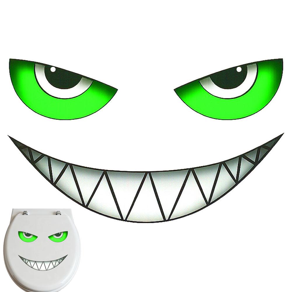 

Luminous Green Eye Wall Decals - Glow In Dark Toilet Stickers For Home Office Kitchen Waterproof Humorous Home Decor зелёный