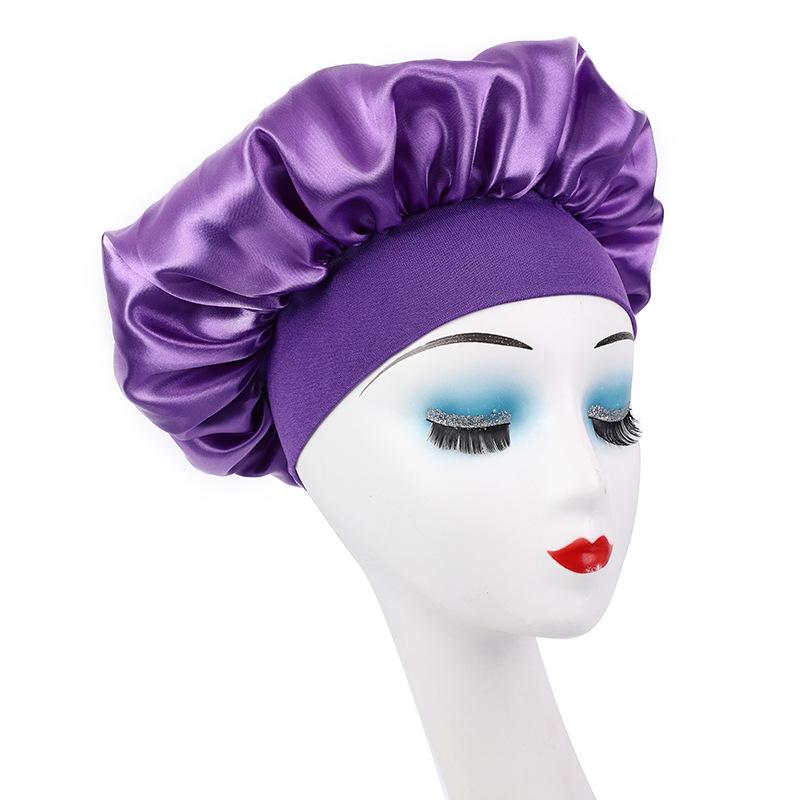 Versatile High-Elasticity Satin Care Cap: Postpartum, Headscarf, Shower & Sleep Cap for Women