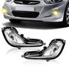 Car Left Right Fog Lamp Assembly Replacement Bumper Clear Lens Fog Light Fit For Hyundai Accent 2012-2016 92R000 922011R010