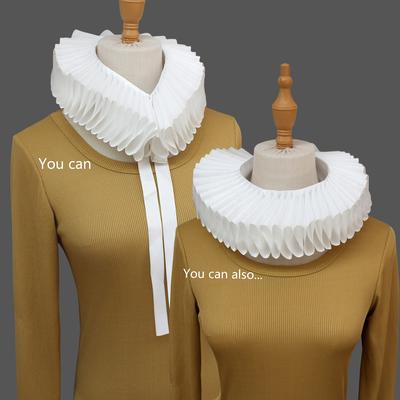 1 Stück Renaissance Rüschen Damen-Falschkragen. Es ist klassisch, schön und von guter Qualität, geeignet für Frühling, Herbst und