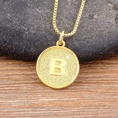 Nidin New Trendy Initial 26 Letters Pendant Charm Name Necklaces Cubic Zirconia Statement Jewelry Party Gifts For Women Men