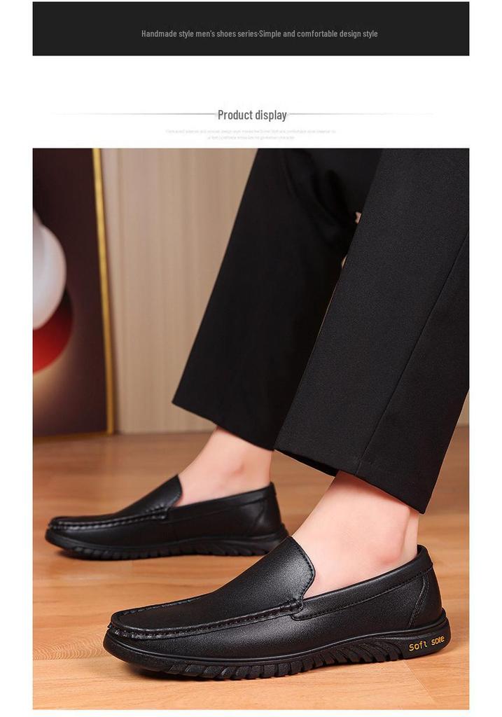 Men's Genuine Leather Slip-On Loafers: Business, Casual & Driving Shoes