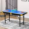 2-in-1 Billiard Table, Table Tennis Table, with Accessories, 140x63x80cm, Blue/Green