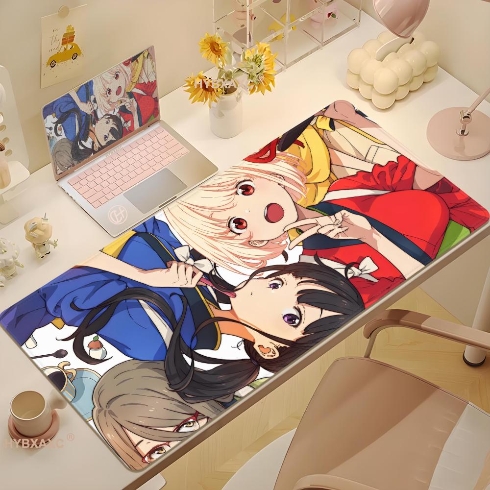Alfombrilla de Ratón Gamer Lycoris Recoil Linda Alfombrilla de Escritorio HD Alfombrillas Extensibles para Teclado Gamer Grandes 90x40cm Alfombrilla de Ratón Gamer XXL
