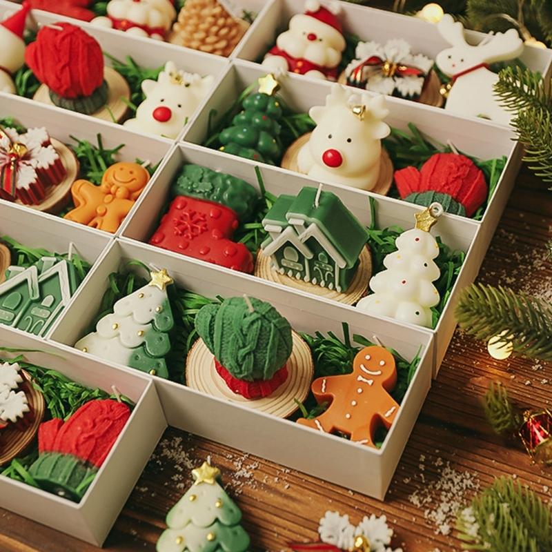 Christmas Scented Candle Gift Set Winter Soys Candle Christmas Home Decors Christmas Aromatherapys Candle Holiday Gift