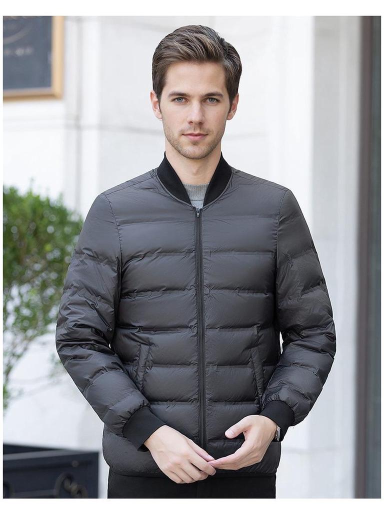 Men's 2025 Winter Removable Liner Down Jacket: Thick Warm White Duck Down Business Casual Coat