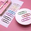 10pcs Colorful Paper Clips Document Clips Bookmarks Stationery Pen Holder  Metal