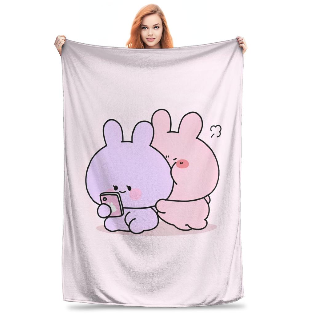 Asamimichaan Blanket Flannel Textile Decor Asamimi Multifunction Ultra-Soft Throw Blanket for Bedding Travel Plush Thin Quilt