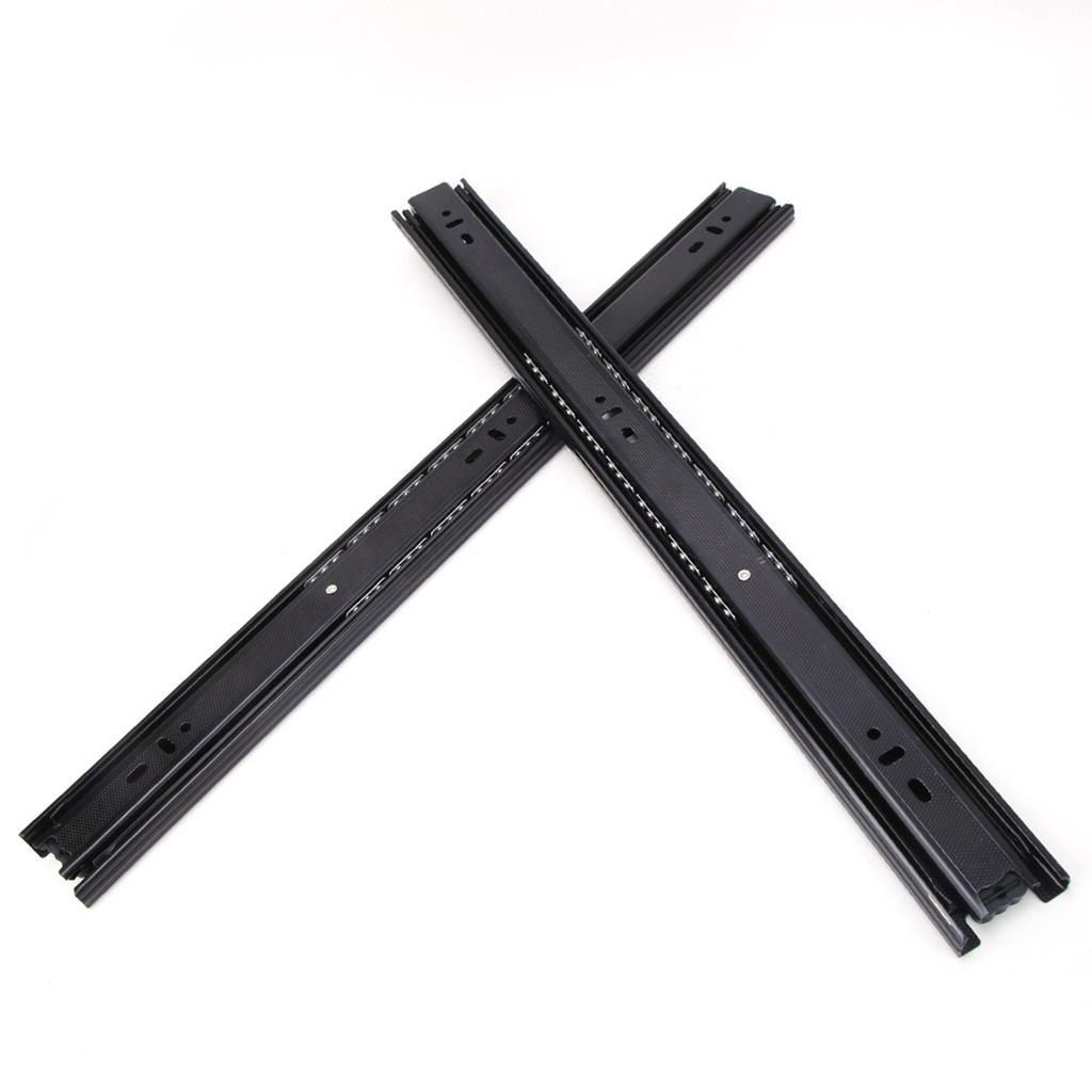 1 Pair 18 Inch   Bearing Cabinet Drawer Slider Runner Steel Slide Rails