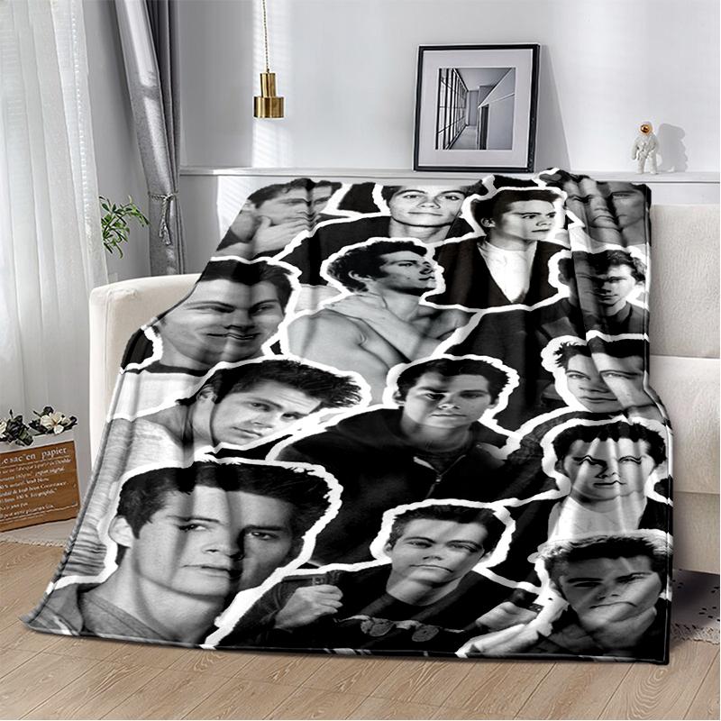 3D Dylan O’Brien DOB Actor Soft Plush Blanket,Flannel Blanket Throw Blanket for Living Room Bedroom Bed Sofa Picnic Cover Gift