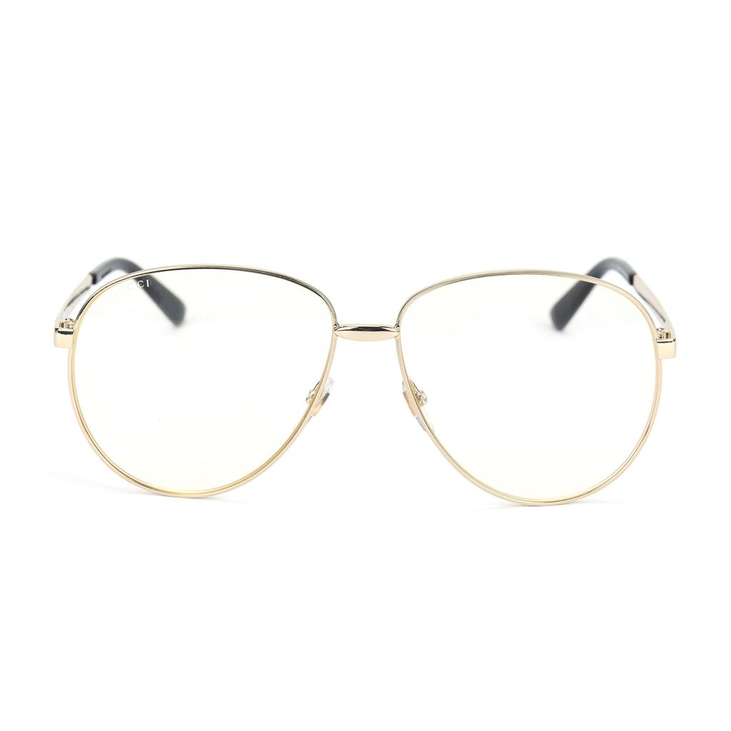 Gucci Gold Color Glasses Lens aviator Sunglasses Men's GG0138S-003