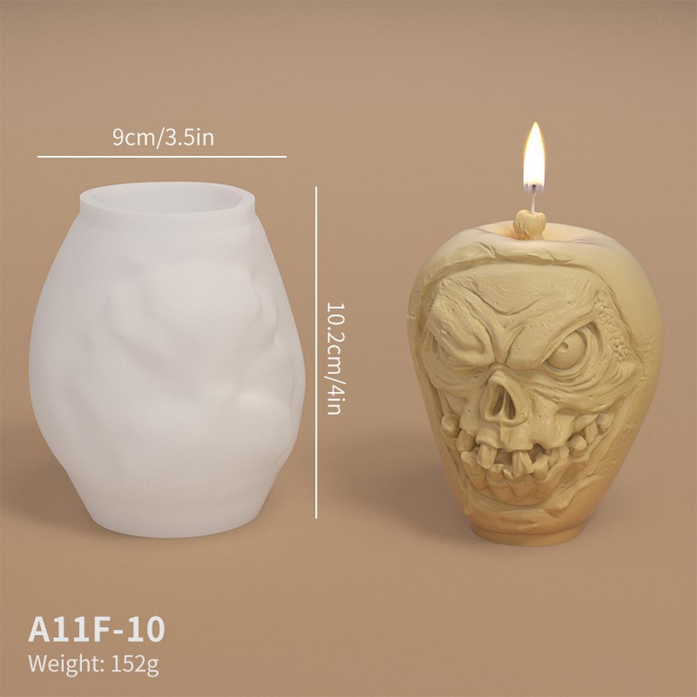 Silicone Skull Pumpkin Candle Models, Halloween Skeleton Skull Cast, Reusable Candle And Ornament Making Silicone Cast For DIY