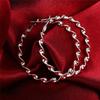 Copper Color Twisted Hoop Earrings For Women Twisted Lines Artistic Design Diameter 4.5cm Coppery Wedding Jewelry Gift E148