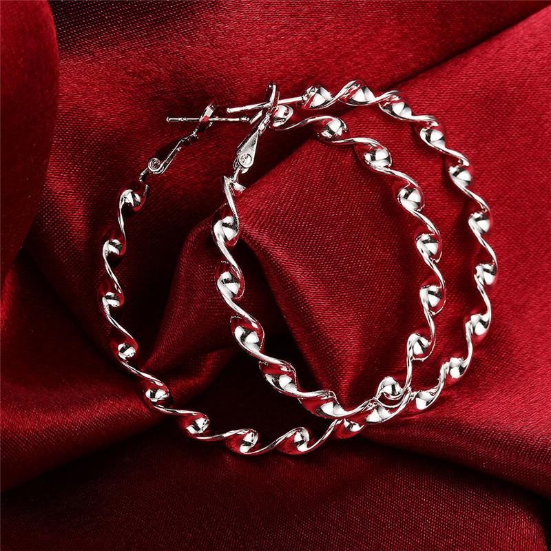 Copper Color Twisted Hoop Earrings For Women Twisted Lines Artistic Design Diameter 4.5cm Coppery Wedding Jewelry Gift E148