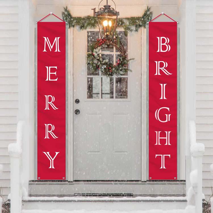 Christmas Door Banners: Hanging Flags & Decorative Curtains for Popular Holiday Display