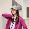 Women's Vintage Octagonal Beret, Newsboy Hat, Casual Imitation Woolen, Plaid, New Fashion, 2024