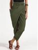Hohe Taille Lässige Haremshose für Damen Übergröße Lockere Hose Einfarbige Asymmetrische Einseitige Tasche Mode