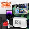 65W GaN QC 3.0 PD Fast Charger, USB, EU/US Spec, 9V/12V Compatible for Laptop