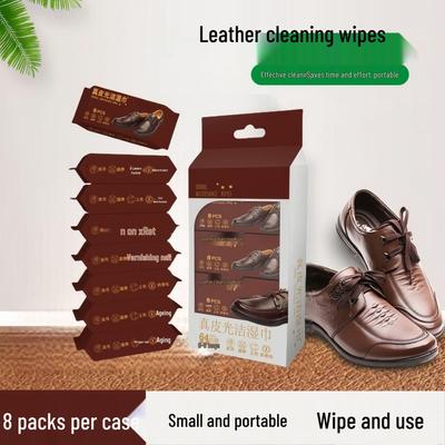 Leather Care Mini Wipes: Shoe Waxing & Maintenance - 8 Pack Portable Size