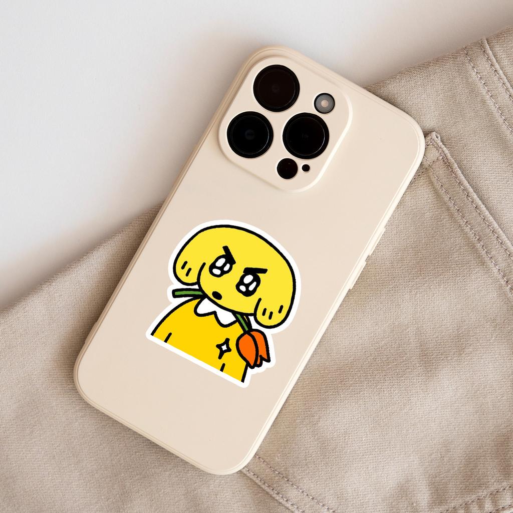 50 Cartoon Butter Dog Doodle Stickers for Mobile Phones and Computers, Waterproof Decorative Stickers, Creative Stationery Stickers