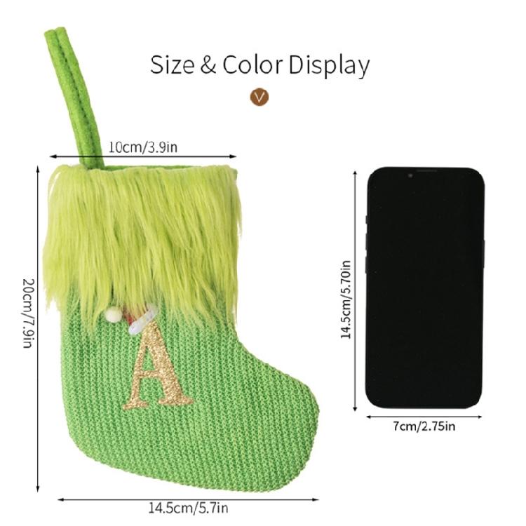 Stylish Embroidered Alphabets Christmas Stocking Knitted Festival Sock for Children Multicolors Holiday Stockings