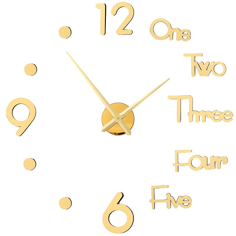 3D Digital Wall Clock Frameless Wall Clocks Wall Stickers For Home Living Room Decor Quartz Needle Self Adhesive Hanging Watch