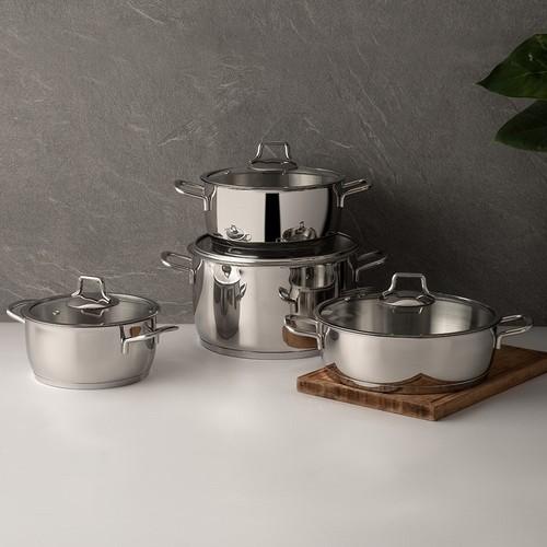 

Nehir Silver Classic Набор стальной посуды из 8 предметов