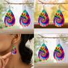 Fashion Colored Pattern Water Droplet Shaped Acrylic Earrings For Men And Women