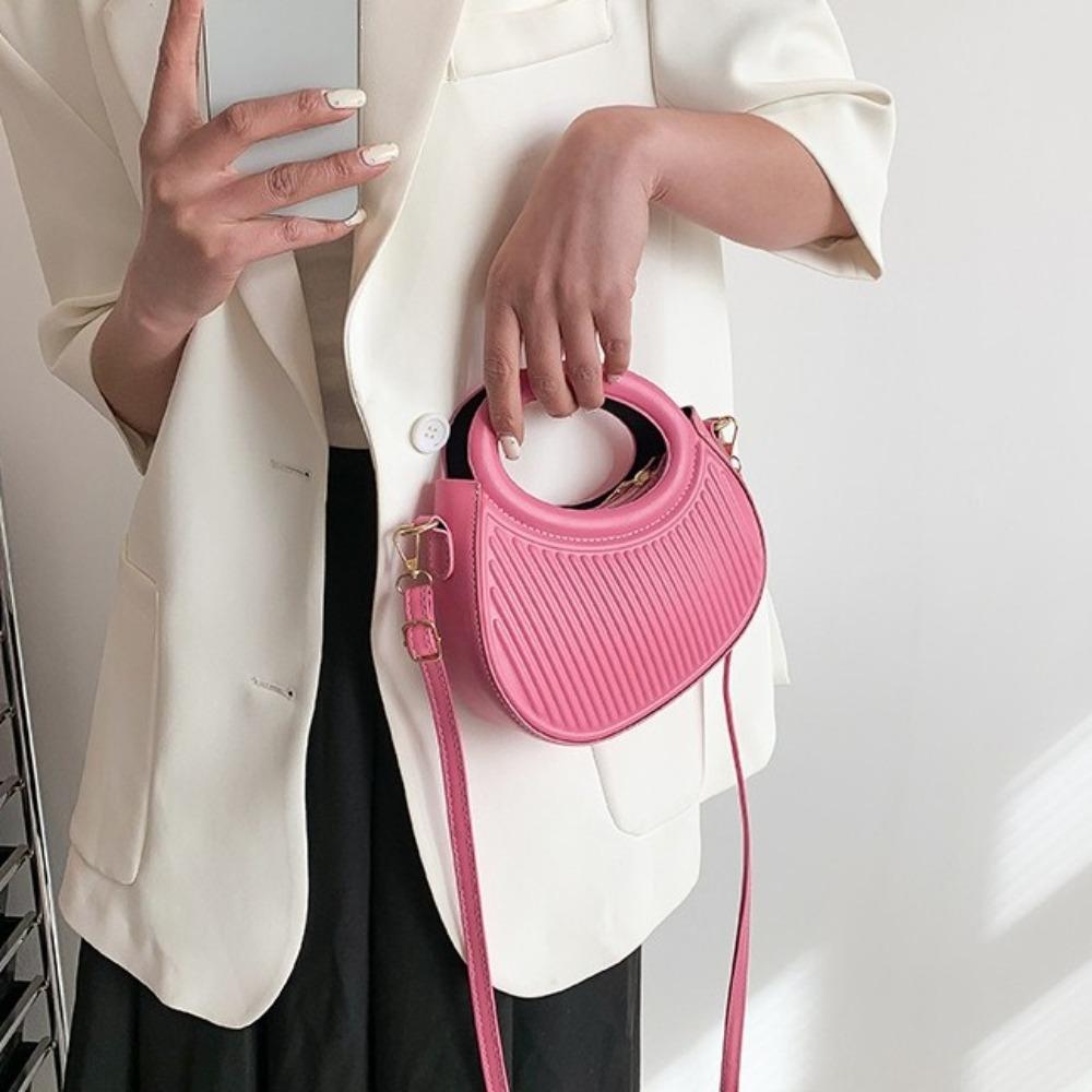 Korean Style PU Crossbody Bag Leather Pleated Shoulder Bag Fashion Hobos Handbag Shopping